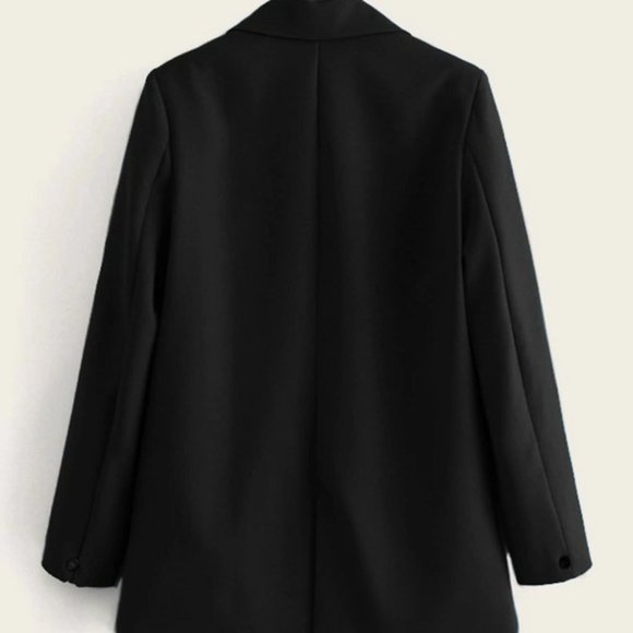 Double Breasted Lapel Neck Blazer black - Picture 14 of 16